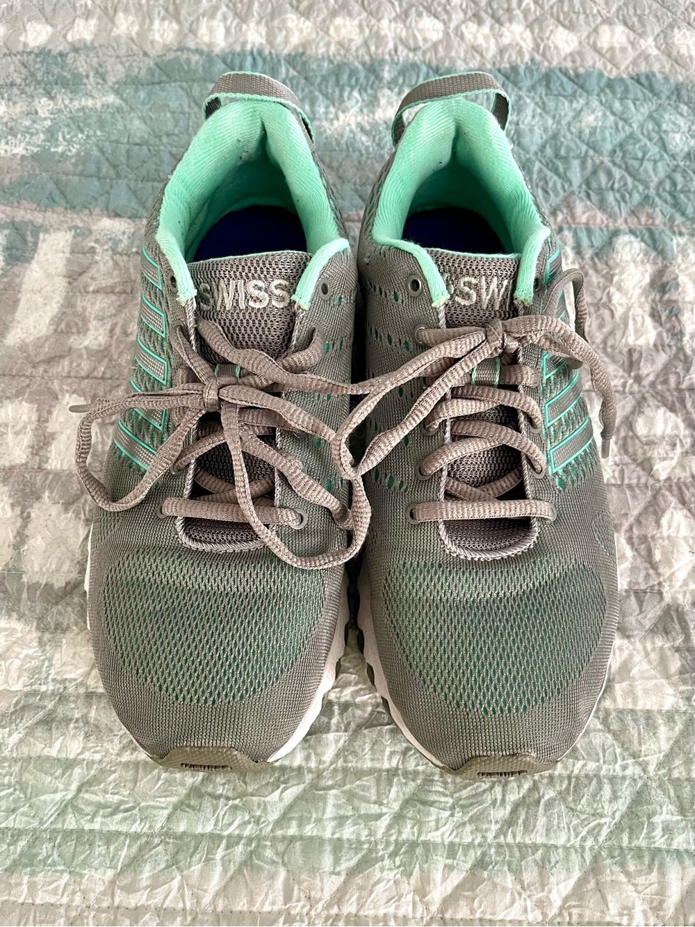 K-SWISS Gray and Mint Athletic Sneakers 10088